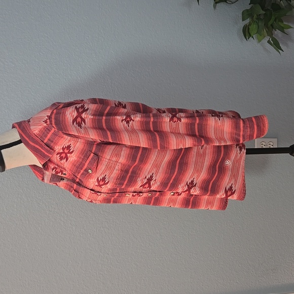 ARIAT REAL Adorable Red Serape Long Sleeve Button Snap Western Women’s Sz Large - Picture 9 of 16